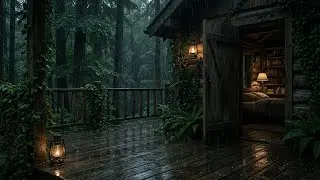 Safe Haven | Rain Piano for Sleep | Dark Rainy Woods | Sleep Soundly 🌙