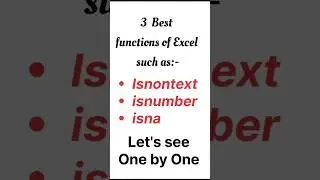 #isnontext #isnumber #isna #excel #exceltips #excelfunctions #exceltricks #excelforbeginners #shorts