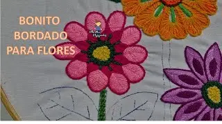 Bordado Fantas&iacute;a Flor Dos Colores Zapatila Hand Embroidery