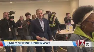 NC early voting starts; Former Gov. Cooper casts ballot