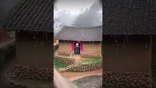 🌧 Heavy Rain & Strong Storm In The Village ⛈️ | #nature #villagerain #thunderstorm #shorts
