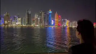 Doha skyline 🇶🇦 at night ✨ #shorts