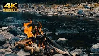 You&rsquo;re Sitting by a Campfire at Sunset 🍁🔥 Gentle Lake Sounds & Autumn Evening Ambience