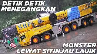VIRALL !!! Detik Detik Menegangkan Alat Raksasa Ratusan Ton Melewati Sitinjau Lauik