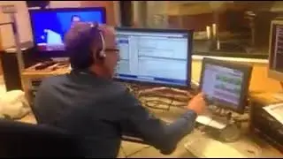 Alex Dyke in the studio at the BBC.