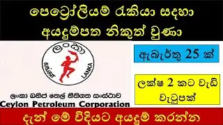 පෙට්&zwj;රෝලියම් රැකියා සදහා අයදුම්පත නිකුත් වුණා : Ceylon Petroleum Corporation Job Vacancies 2025