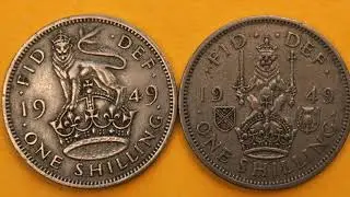 1949 UK ONE SHILLING Scottish Crest English Crest Reverses