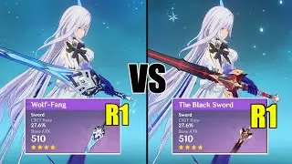 Skirk BEST Battle Pass Weapons - Wolf fang or Black Sword // Genshin impact