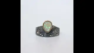 Roff Jewellery - Silver gold opal ring