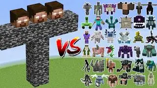 Bedrock Herobrine vs All Minecraft Bosses - Minecraft Mob Battle