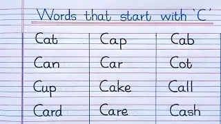100 Words That Start With ' C '| ' C ' Letter Words|