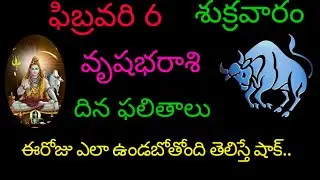 వృషభరాశి వారికి ఫిబ్రవరి 6 ఈరోజు ఎలాఉండబోతుందో తెలిస్తే షాక్..todayrasiphala trending vrushabharasi 