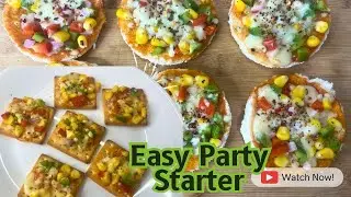2 Easy Party Starter At Home |Snacks Recipe|Easy Veg Snacks|Bread Pizza Without Oven|Kids Lunch Box 