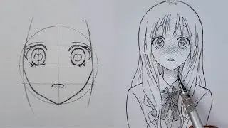 A very satisfying way to draw anime girl with shocked expression 😳