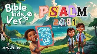 Psalm 24:1 Memory Verse for Kids| The Earth Is The Lord's|  Kids Bible Verse|| Grow Well Kids TV
