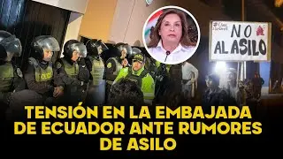 ¡LA POLICÍA LLEGA A LA EMBAJADA! | Contingente PNP interviene protesta en embajada de Ecuador
