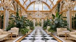 ULTRA-LUXURY Gold & Glass Conservatory Tour (Palace Interior Design) #utraluxury #beautiful 