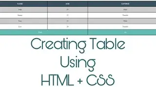 Creating Table using HTML| HTML Beginners|Part-1