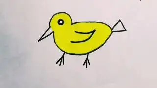 simple duck and smiling sun drawing