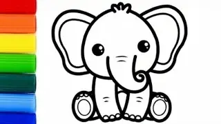 ​How to Draw a Cute Baby Elephant Step by Step | Easy Drawing for Kids