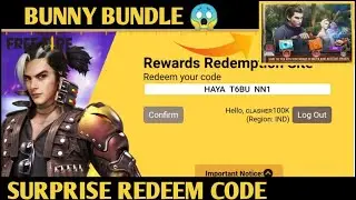 BUNNY BUNDLE REDEEM CODE FREE FIRE / FREE FIRE NEW REDEEM CODE TODAY /  FF REDEEM CODE