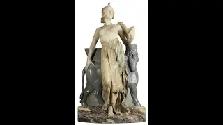 Eliseo Tuderte Fattorini (Italian 1830-1887) A Life-Size 19th Century Marble Sculpture  of Cleopatra