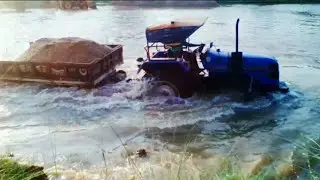 Tractor Driving // Tractor River Crossing