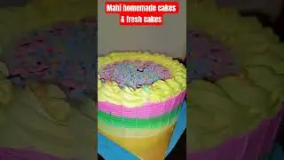 rainbow cake designs#3 colour design cakes#clock design cakes#homemade cakes#bakery style cake#tea t