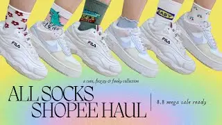 ALL SOCKS SHOPEE HAUL (8.8 mega sale ready) + cute, funky and fuzzy socks 🧦🤩 | Ara Joyce