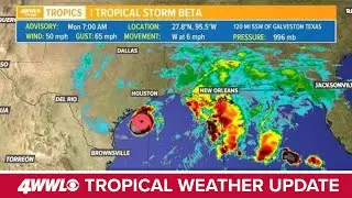 Monday Morning Tropical Update: Tropical Storm Beta aims for Texas landfall