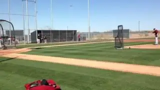 D-backs pitcher Brandon McCarthy throws live BP
