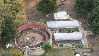Volunteers at Wentworth Woodhouse constructing the 3rd Polly Tunnel in the community garden.