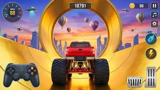 Monster Truck Mega Ramp Impossible Driver -Car Stunt racing Master  Driving game - Android Gameplay 