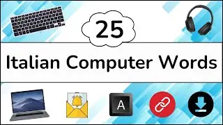 25 Essential Italian COMPUTER WORDS - VOCABULARY + 2 QUIZZES - A2 / B1 Level Intermediate Italian