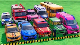 TRANSPORTING POLICE CARS, FIRE DEPARTMENT, AMBULANCE WITH TRAIN, DACIA, FORD, VOLKSWAGEN ! FS22 #20