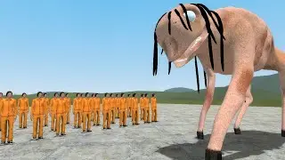 BIG CHARLIE from TREVOR HENDERSON vs HUMAN Mini Test in Garry's Mod GMod