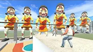 Franklin Saving His House From Zombie Squid Game Doll In Indian Bike Driving 3D