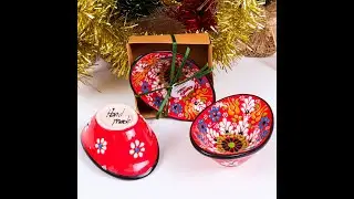 Personalized Christmas Gifts Turkish Cini Bowl, Bohemian New Year Noel Xmas Merry Christmas Gifts