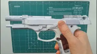 Paper Beretta 92 barrel, disassembly latch, recoil spring, slide catch