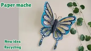 DIY Paper Mache&Cardboard Butterfly Wall Decor#diy #papermache #recyclingideas