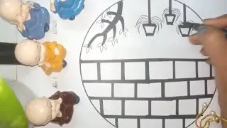 Beautiful  Scenery circle drawing 😍😍