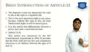 LEC 8 Scope of The Right to Life and Personal Liberty under Article 21