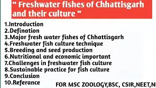 Freshwater fishes of Chhattisgarh and their culture | Breeding and seed production | Importance