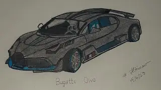 Drawing Bugatti Divo Race car