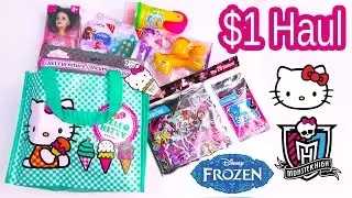 $1 Dollar Tree Hello Kitty Bag Disney Frozen Crashlings Blind Bags Toy Doll Dough Monster High Video
