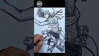 How to draw MIKASA from AOT 🔥 #drawing #art #anime #attackontitan #sketch #mikasaackerman #shorts