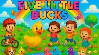 Five Little Ducks Song | Mother Duck and Baby Ducks Rhyme | Bubbles Beep Rhymes
