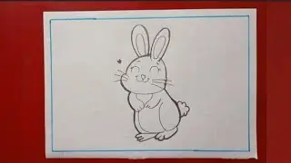 How to draw sleeping bunny😻easy drawing step by step || rabbit drawing 