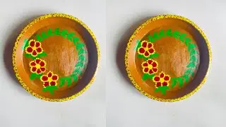 🌸 Beautiful Hand-Painted Clay Plate | Traditional Art | DIY Plate Painting 🎨✨#Sunia'sVision #foryou 