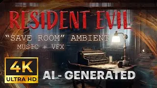 4K AI Ambient art - Resident Evil Style Save Game Room - AI Images - With Music + VFX